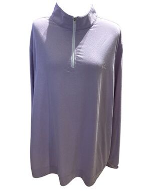 Rhoback Golf Lavender Quarter-Zip Long Sleeve Top Size XXL